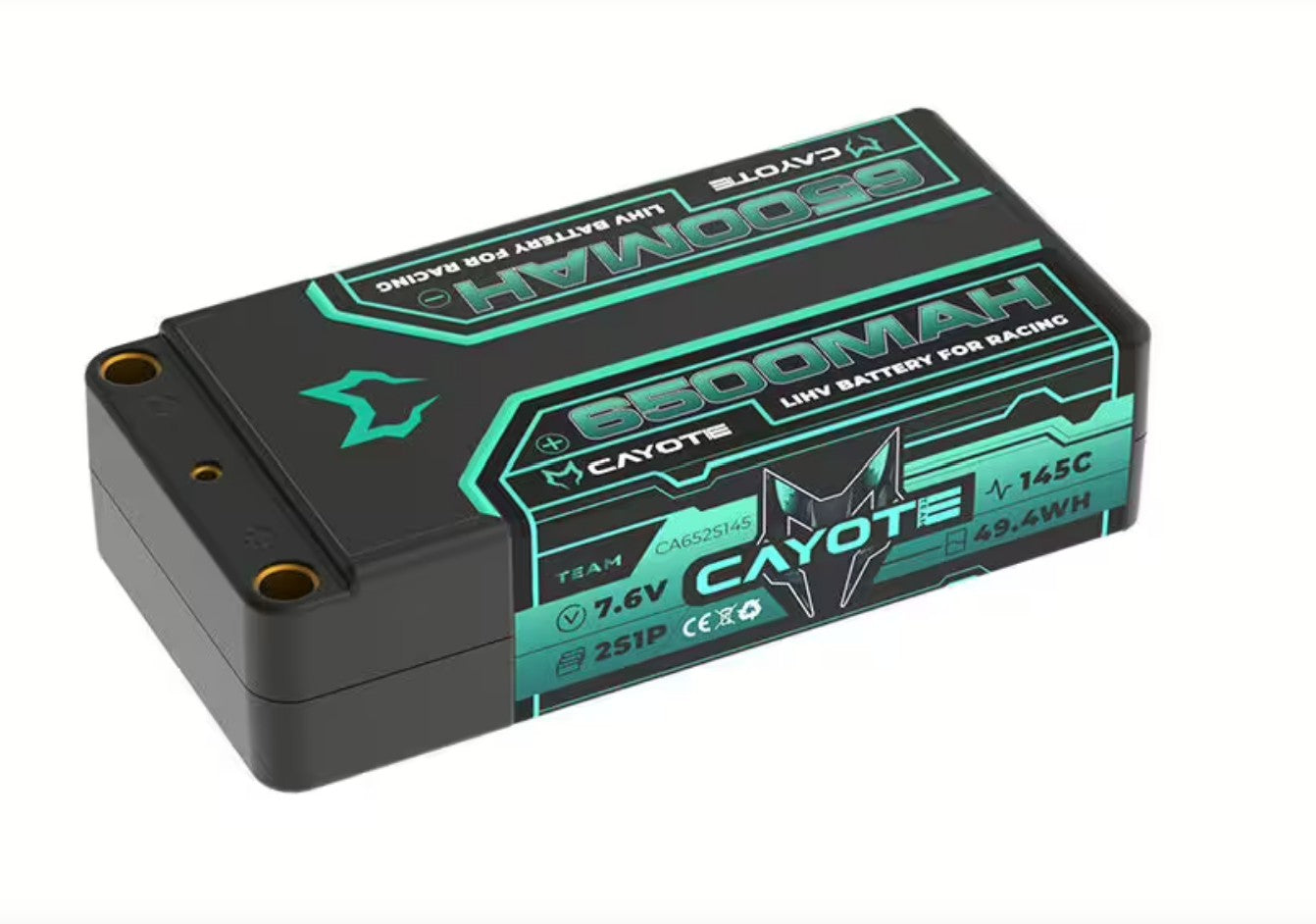 CAYOTE Racing 6500mAh 2S Shorty LiPo Battery 7,6V 145C 228g