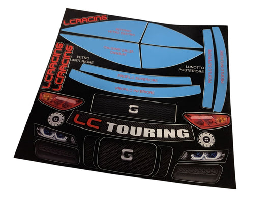 DECALS E MASCHERATURE LC RACING CARROZZERIA TOURING 1:14 - RCB01